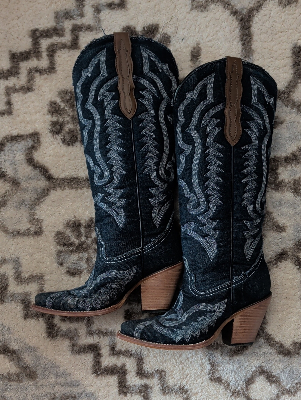 Denim Blue Tall Corral Boots